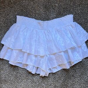 Victorias Secret White Ruffled Shorts